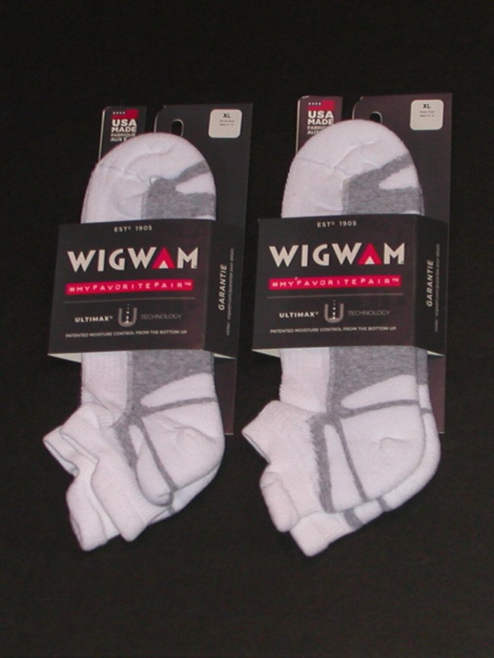 2 Pairs Wigwam Thunder Low Lightweight Micro Socks Men's XL NWT White